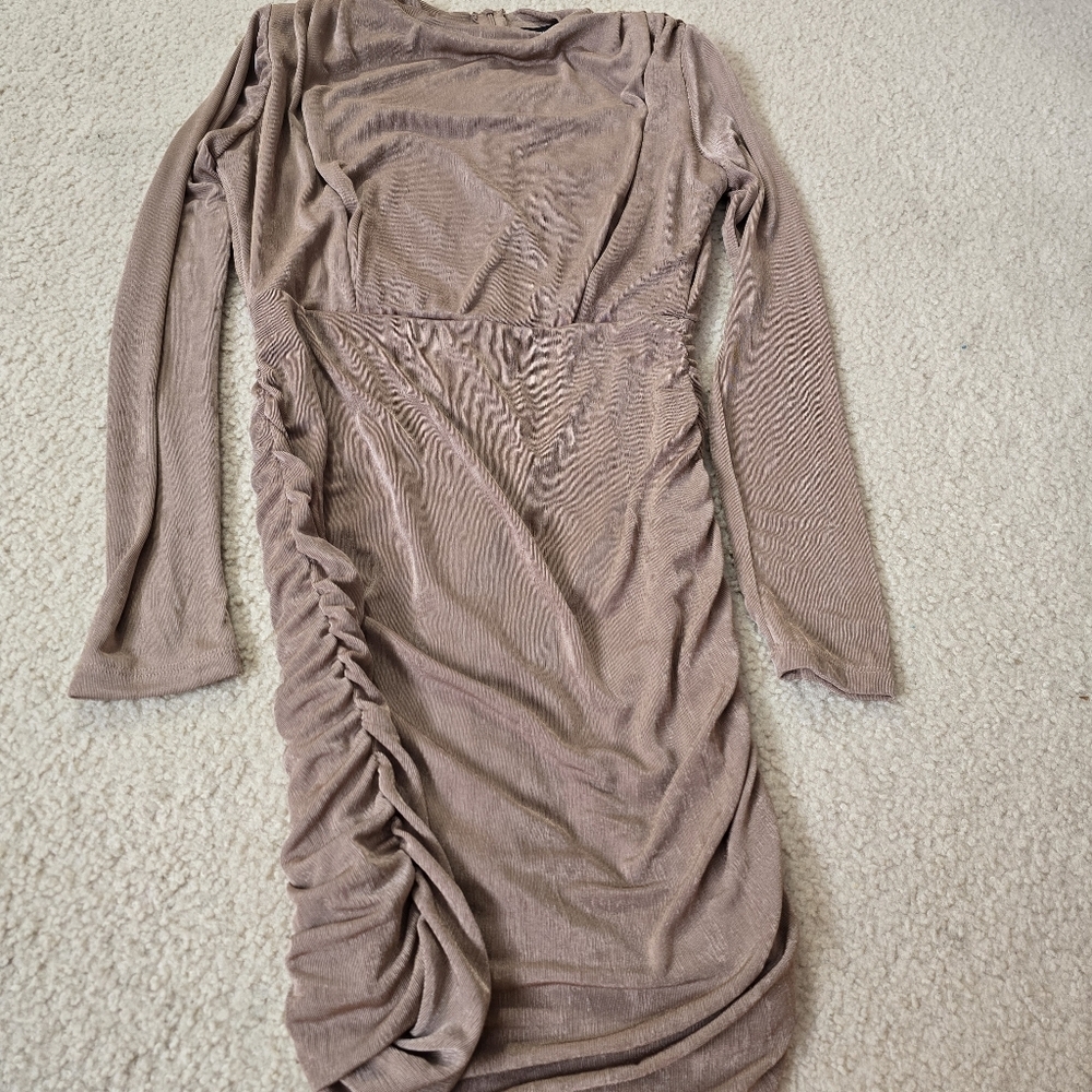 HYFVE Ruched Long Sleeve Bodycon Cocktail Dress – Size Small